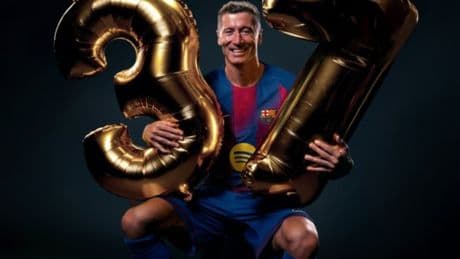 Con 37 años y 101 goles, Lewandowski entra en la historia del Barcelona