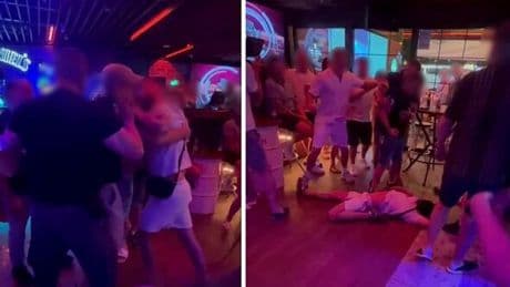 Horrifying moment Brit drops to the ground after Benidorm row with bouncer
