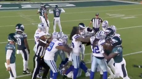 Chippy Cowboys-Eagles opener breaks out into heated first-quarter scuffle