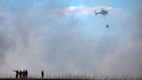 Firefighters extinguish wildfire near town