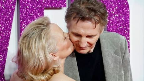Pamela Anderson and Liam Neeson get cosy at new Naked Gun movie premiere