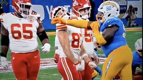 Chargers lineman Teair Tart gets fined by NFL for Travis Kelce Week 1 slap