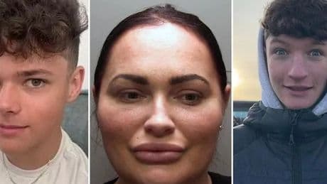 Mum sobs 'I'm so sorry' to parents of teens she killed while sipping beer