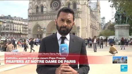 Prayers gather at Notre Dame de Paris during Pope Francis’ funeral