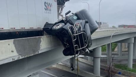 'I'm hanging on over the bridge. I don't want to die': Driver's terrifying ordeal in lorry