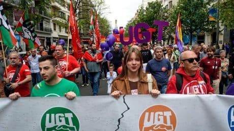 Los sindicatos reivindican el SMI vasco y los derechos sociales durante el 1 de Mayo