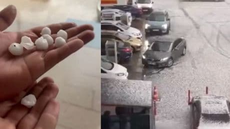 Ankara'ya fındık büyüklüğünde dolu yağdı