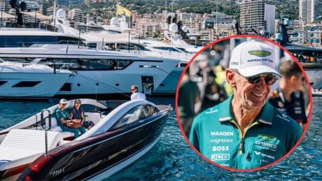 Aston Martin presume de Adrian Newey con los yates de Mónaco: &quot;Te sienta bien el verde&quot;