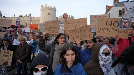Trump-Staatsbesuch: Fotos von Trump mit Epstein auf Schloss Windsor projiziert