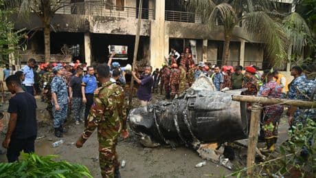 Bangladesh Air Force training jet crashes into school, killing 20 in capital