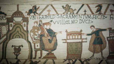 With the Bayeux Tapestry that tells of their long rivalry, France and Britain are making nice