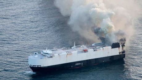 22 crew members safe after fire aboard cargo ship carrying vehicles off Alaska