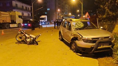 Gümüşhane'de otomobille çarpışan motosiklet sürücüsü can verdi
