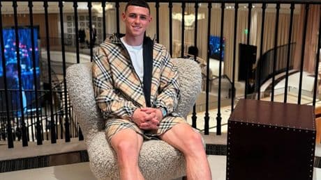 Man City ace Phil Foden poses for snaps kitted out in full Burberry at store as he promotes the luxury brand