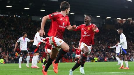 Man Utd 5-4 Lyon (7-6 agg.): Maguire scores extra-time winner in thrilling encounter