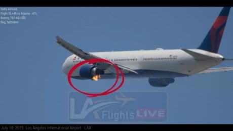 Les images d’un Boeing 767-400 en feu après son décollage de l’aéroport de Los Angeles