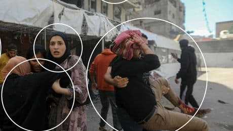 Shock and Fear Outside of a Gaza City Restaurant