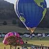 Balloonacy! Hot-air balloon makes a bumpy crash landing after getting tangled in floodlights at country fair