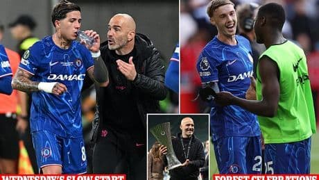 Enzo Maresca blames over-celebrating Champions League qualification for Chelsea's slow start in Conference League final - before Blues bounced back to beat Real Betis