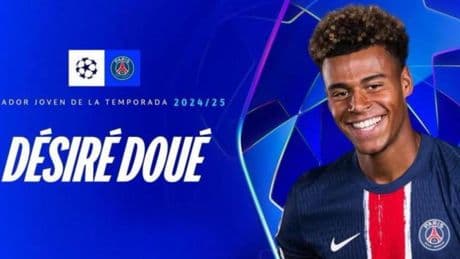 ¡Sorpresón: Doué se impone a Lamine Yamal como el mejor joven de la Champions!