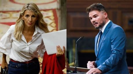 Rufián se juega una comida a que Yolanda Díaz no saca la reducción de jornada porque a Junts no le interesa