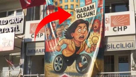 CHP binasına asılan pankart gündem oldu