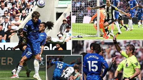 Newcastle 2-0 Chelsea: Sandro Tonali and Bruno Guimaraes help Magpies to critical win in Champions League hunt - while Blues suffer after Nicolas Jackson's WILD sending-off