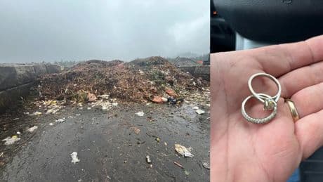 Man saves wife’s wedding rings from ‘slimy’ B.C. dump that ‘stunk’ — with a little help