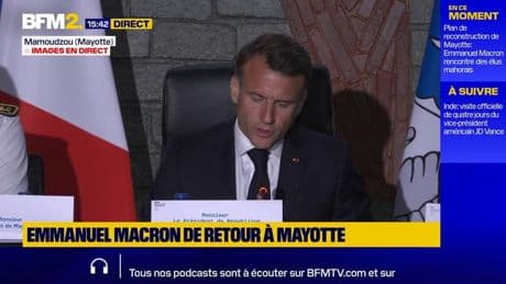 "La Nation toute entière a été bouleversée après le cyclone Chido", affirme Emmanuel Macron