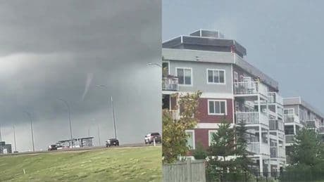 Funnel cloud spotted, lightning strikes condo building as storms moved over Edmonton