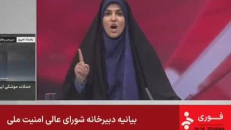 Moment Israel missile strike hits live Iran news broadcast as debris fills studio
