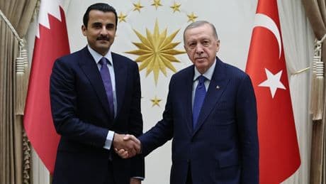 Cumhurbaşkanı Erdoğan, Katar Emiri Şeyh Temim bin Hamed Al Sani ile görüştü