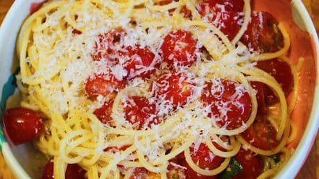 We made Ina Garten's easy 5-ingredient summer pasta. It was delicious and basically cooked itself.