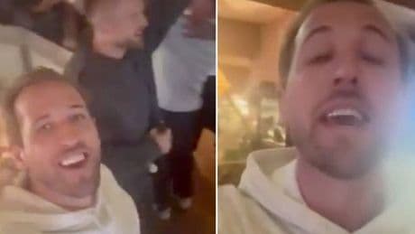Harry Kane leads Bayern Munich team-mates in song after finally ending trophy drought