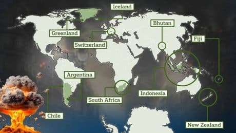 Map shows safest countries to be in if global conflict breaks out
