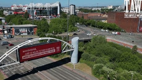 Liverpool fans troll Manchester United with huge advert near Old Trafford