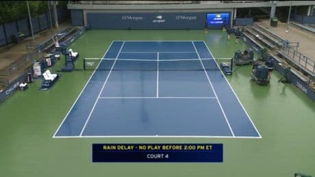 US Open suspended as courts left completely flooded as HURRICANE hurtles towards New York