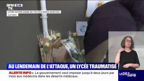 Attaque au couteau à Nantes: le lycée organise un rassemblement dans l'établissement cet après-midi