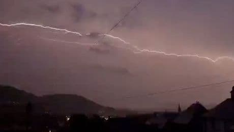 Incredible storm footage shows lightning bolts split skies over town in the Borders