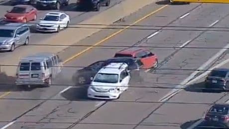 Shocking moment driver causes crash chaos after bizarre move on missing their exit