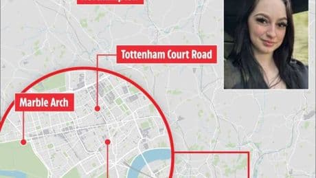 Map reveals last sightings of tourist schoolgirl, 15, who vanished after travelling to London to see famous landmarks