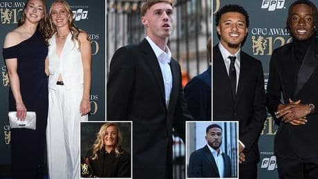 Chelsea stars get suited and booted for club's end-of-season awards party - as one wins TWO awards (and it's not Cole Palmer!)