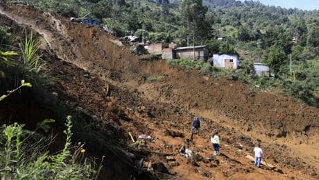 The death toll in a landslide in Colombia rises to 22 with 8 missing