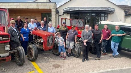 Tractor run organisers share hospice fundraising with special visit