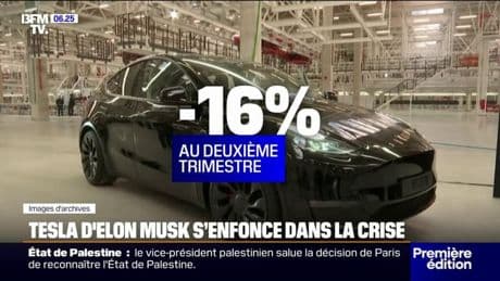 Tesla publie sa plus forte chute de revenus depuis dix ans