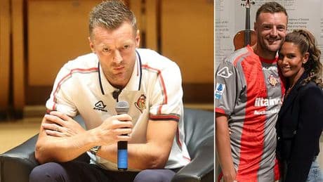 Jamie Vardy hits back at reporter in edgy exchange during 38-year-old's unveiling at new side Cremonese - which took place in a VERY unlikely setting