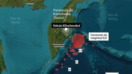 Entra en erupción un segundo volcán en el este de Rusia tras el terremoto de magnitud 8,8