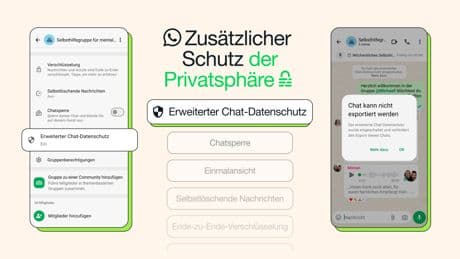 WhatsApp führt erweiterten Chat-Datenschutz in Einzel- und Gruppen-Chats ein