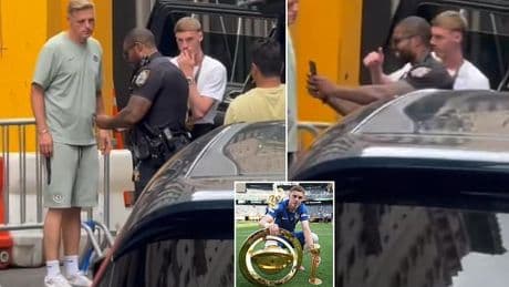 Chelsea's Club World Cup hero Cole Palmer gets stopped for a selfie by NYPD cop after celebrating win over PSG