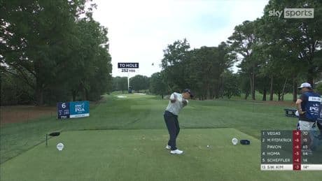 Unbelievable moment Si Woo Kim hits longest hole-in-one in major history at USPGA Championship then wildly celebrates